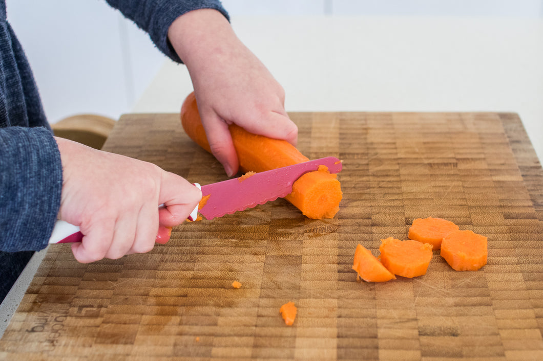 Help Kids learn about vegetables with a child safe knife