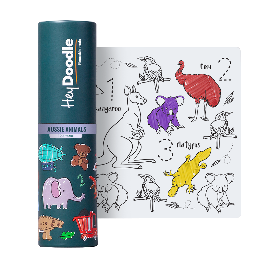 Australian Animal themed silicone drawing mat