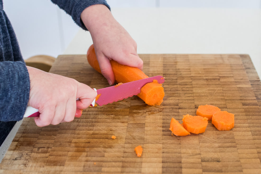 Help Kids learn about vegetables with a child safe knife